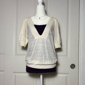 y2k club monaco sheer sweater